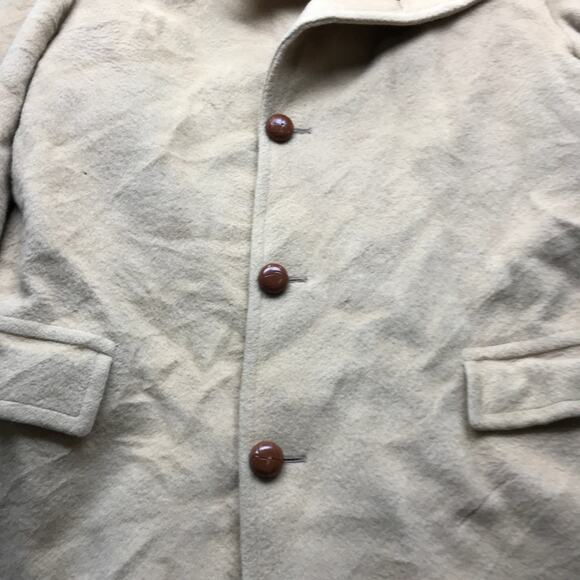 Vintage Pendleton Wool Blazer Long Coat Jacket Men's Size XL Button Pockets Tan - Picture 5 of 10